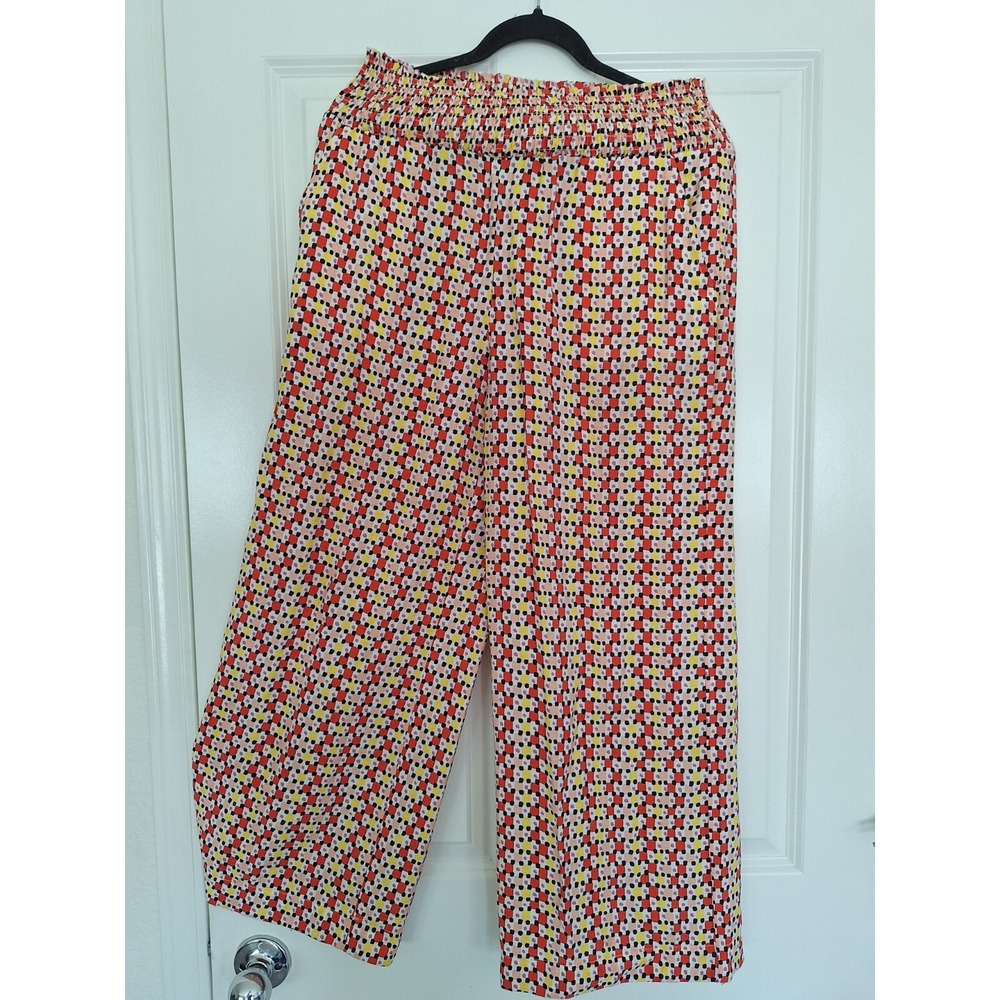 Maeve Collette Cropped Multicolor Wide Leg Pants Size S